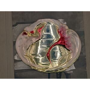 Vintage Charmant Belts Red Enamel Crane Belt Buckle